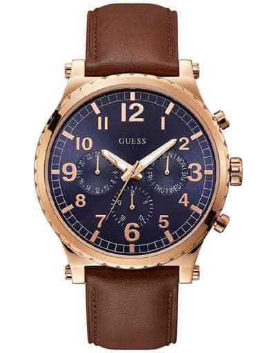 Guess Analogue Watch With Leather Strap W1215G1