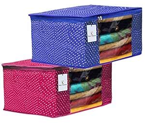 Kuber Industries Polka Dots 2 Pieces Cotton 3 Layered Quilted Saree ...