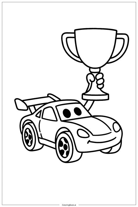 Hot Wheels Car With A Trophy Coloring Page (Free PDF&PNG Printable)