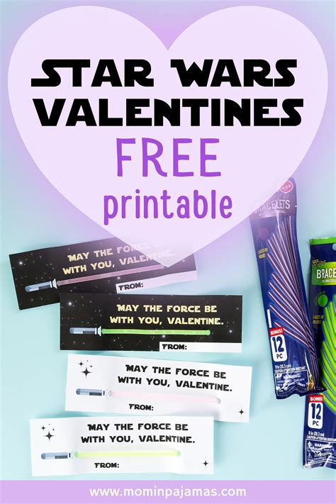 Star Wars Glow Stick Valentine Printable Star Wars Non Candy