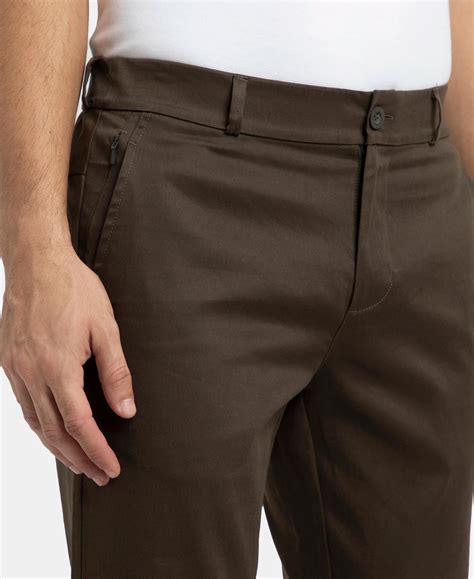 Buy Super Combed Cotton Rich Elastane Stretch Woven Fabric Slim Fit All ...