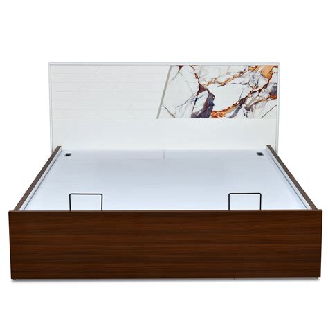 Buy Galaxy Prime Bed with Semi Hydraulic Storage (Walnut) | Nilkamal Homes