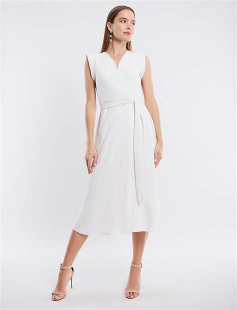 BCBG CECILE CAP SLEEVE MIDI DRESS - GARDENIA [Bcbg032340] - $63.00 ...