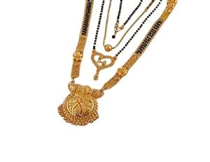 Buy SONI DESIGNS Attractive Gold Plated Mangalsutra Pendant Combo for ...