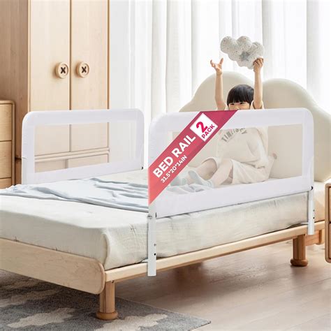 Amazon.com: FURWEY Bed Rail for Toddlers 2Pack 31.5inch Toddler Bed ...