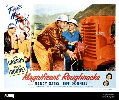 MAGNIFICENT ROUGHNECKS, from left: Jack Carson, Mickey Rooney, 1956 ...