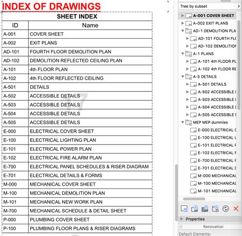 Best method to incorporate consultant drawings int... - Graphisoft Community - Sheet Index Architecture