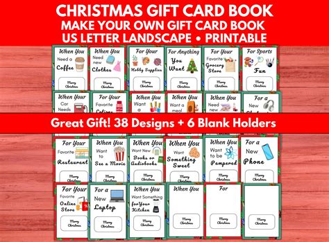 Printable Gift Card Book for Christmas, Christmas Gift Card Holders ...