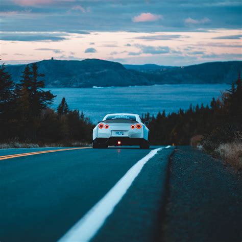 Download wallpaper 2780x2780 nissan gt-r, nissan, rear view, road ...