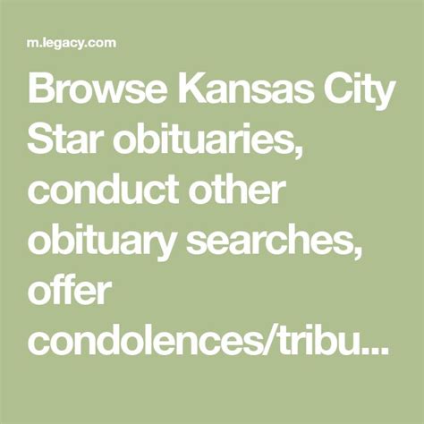 Obituaries In Kansas City Star Newspaper at James Aviles blog