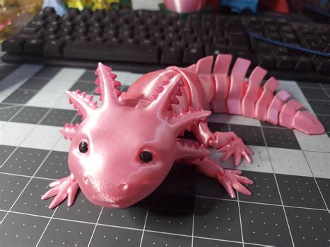 3D printer Adorable Articulated Axolotl, Print-In-Place Body, Snap-Fit ...