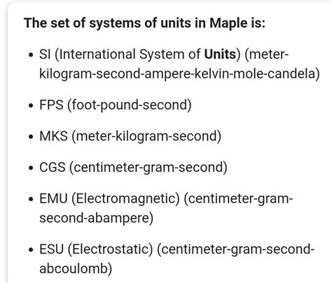 State the different systems of units. - Brainly.in