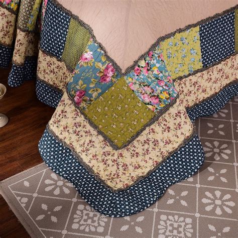 Tache Home Fashion Tache Green Quilt Twin Cotton Patchwork Farmhouse ...