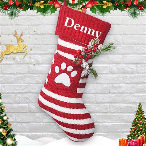 Amazon.com: Personalized Pet Christmas Stockings for Dogs Cats, Custom ...