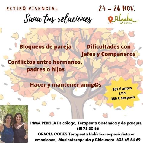 Retiro Sana tus Relaciones, Algaba de Ronda, 24 November to 26 November ...
