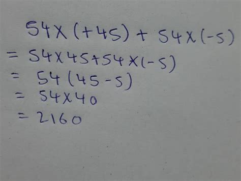 2. Simplify-54× (+45) +54 × (-5) - Brainly.in