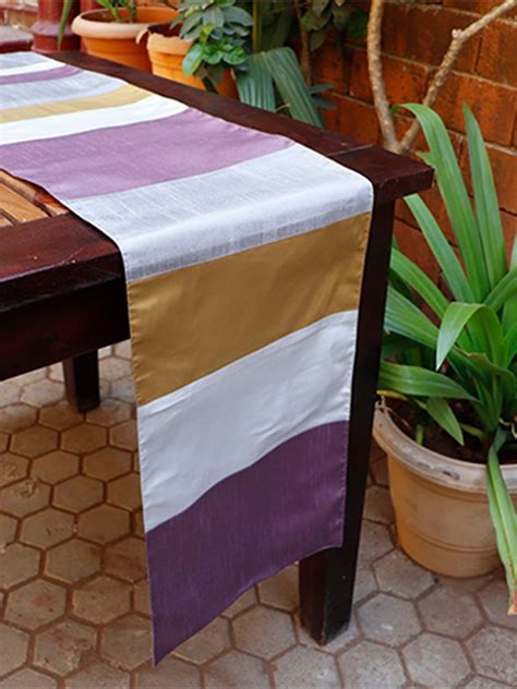 Table Runner 100% Polyester Patchwork Purple Grey - 12" X 84" – Zeba World