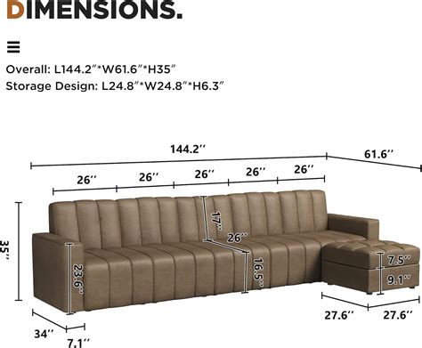 Buy HONBAY Reversible Sectional Sofa L Shaped Couch with Storage ...