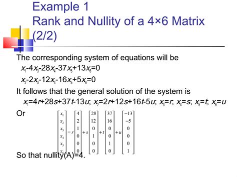 Rank Nullity Theorem