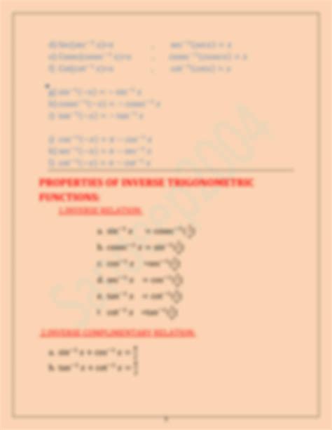 Image result for Class 12 Inverse Trignometry Puting Formulas