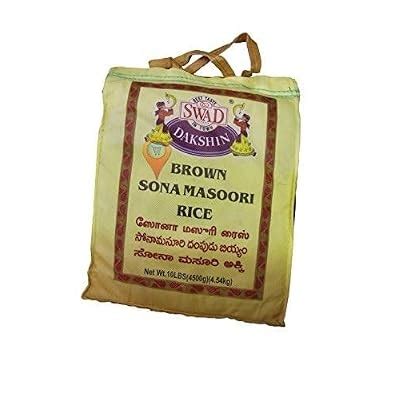 Swad Dakshin Brown Sona Masoori Rice - 10lbs. India | Ubuy