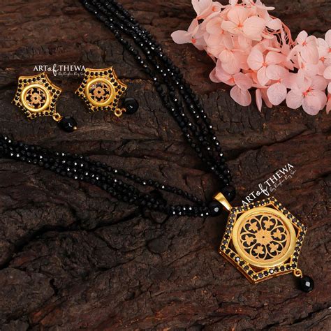 Black Spinal Pendant Set- Thewa art Craftsmanship – Art of Thewa By ...