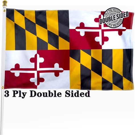 Maryland State Flag 3x5 ft, 3 Ply Double Sided Polyester MD Flag with ...