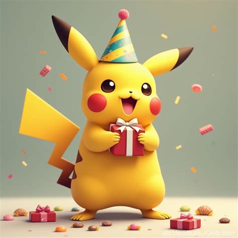 Pikachu's Birthday Celebration | Stable Diffusion Online