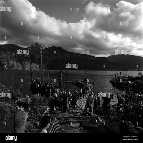 Oslo, 195705 The recording of the movie The Vikings (Vikings) under the ...