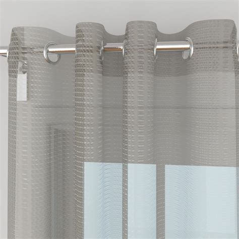 Buy Vegas Reno Grey Textured Sheer Door Curtain - 110x270cm - Set of 2 ...