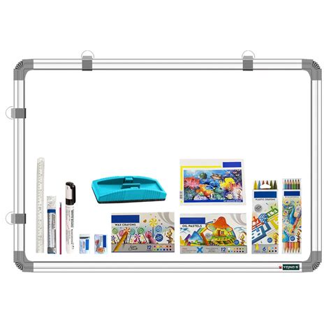 YAJNAS® Non-Magnetic 2x3 Feet Double Sided White Board & Chalk Board ...