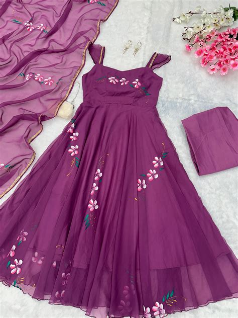 Majestic Handprint Anarkali– Label Manali