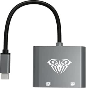 Aula UC-901 USB C to HDMI VGA Adapter, 2 in 1 USB Type C to HDMI 4K ...