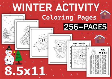Winter Activity Coloring Page for Kids Graphic by Sobuj Store ...