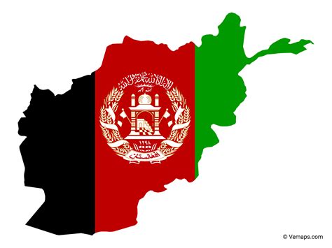 Flag Map of Afghanistan | Free Vector Maps