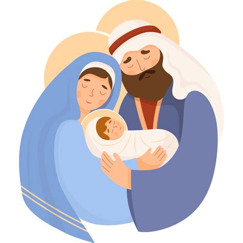 piedosos família. Natal. Mary, Joseph e bebê Jesus Cristo 30767026 PNG