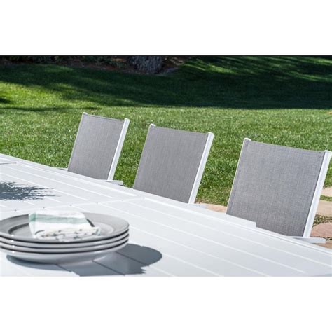 Mod Furniture Harper 7-Piece White Patio Dining Set Extendable Table ...