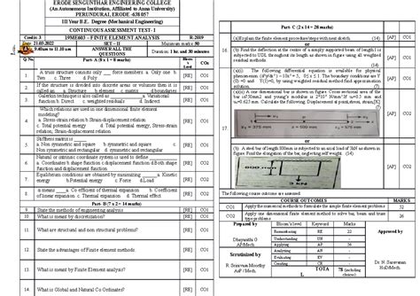 19ME603 FEA CAT 1 Set 2 - There are eight characteristics of the ...