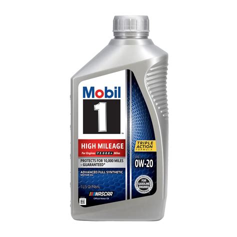 Mobil 1 High Mileage Full Synthetic Motor Oil 0W-20, 1 Quart - Walmart ...