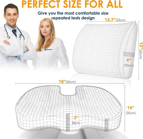 Buy Seat Cushion & Lumbar Support Pillow for Office Chair, Car ...