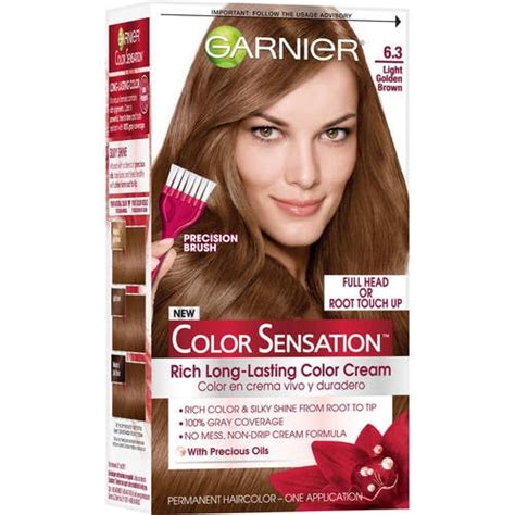 Buy Garnier Color Sensation Hair Color Cream, 6.3 Light Golden Brown, 1 ...