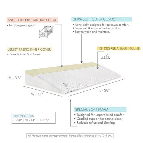 Special Crib Wedge Baby Pillow with Doctor Recommended 12° Inclination ...