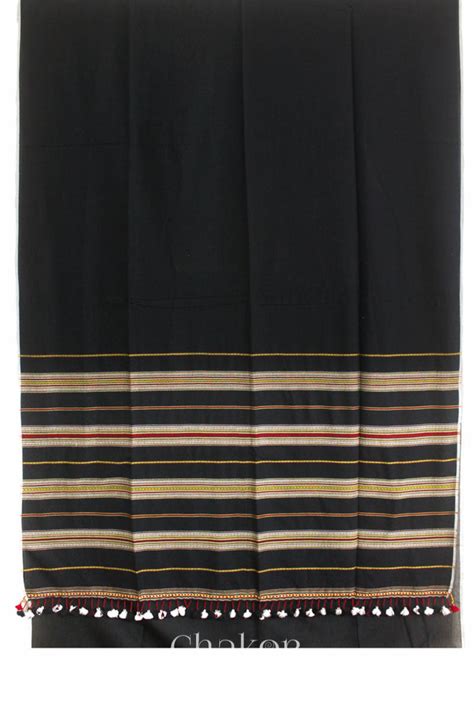 Shop Handloom Black Bhujodi Cotton Saree For Women 2000232 with tassels ...