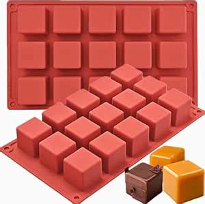 Husaini Mart 15-Cavity Cube Cake Silicone Mold 4 x 4 x 4 cm 3D Square ...