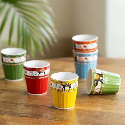 ExclusiveLane 'Elephant & Camel Motifs' Decals Coffee & Tea Cups in ...