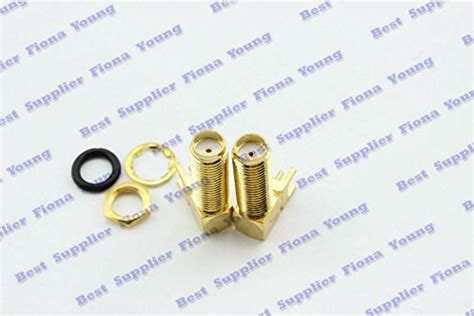 Generic 5 pcs/lot Right Angle Goldplated SMA Long Thread Female Solder ...