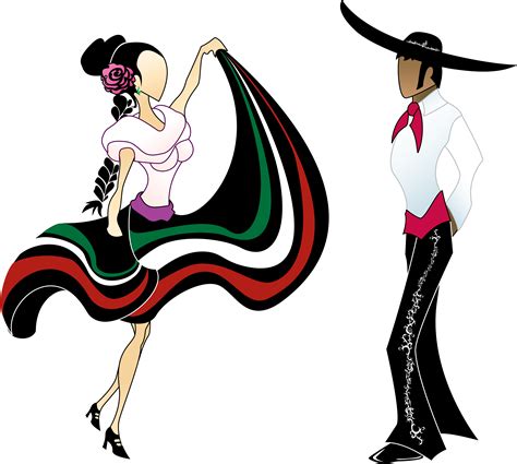 Mexican Dancers Clip Art Black And White