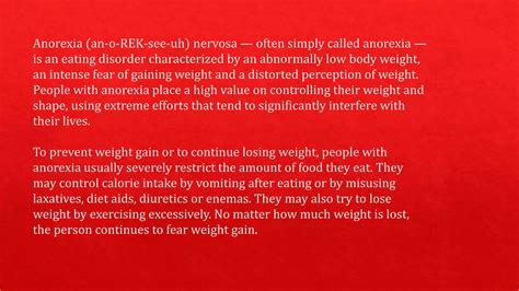 Anorexia | PPTX - when to avoid an enema