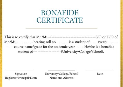 Bonafide Certificate: Meaning, Application, Uses, And Format - GIIS ...