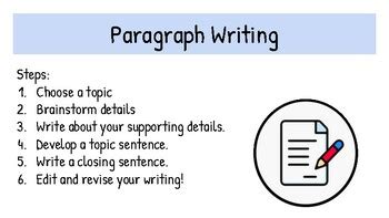 Paragraph Writing Template by Wilson's Wonders | TPT